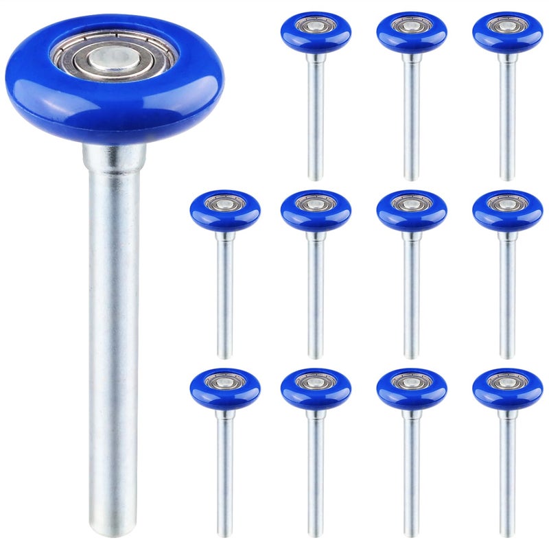 GENHAKON 12 Pack 1.8 Inch Nylon Sealed Garage Door Rollers, Quiet/Durable and High Load, High Performance Bearing, Blue, by GENHAKON. - Image 1